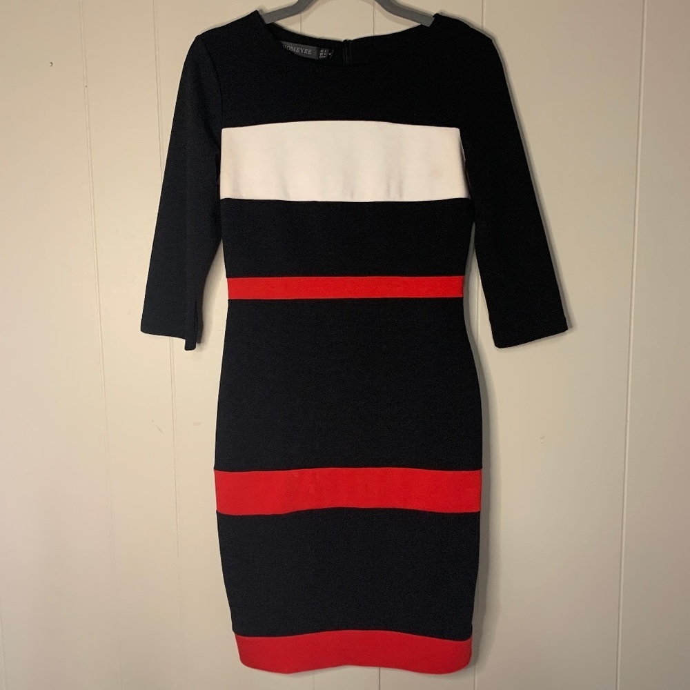 Homeyee Women's Career Dress Medium Formal Business Sheath Bodycon Pencil Dress
